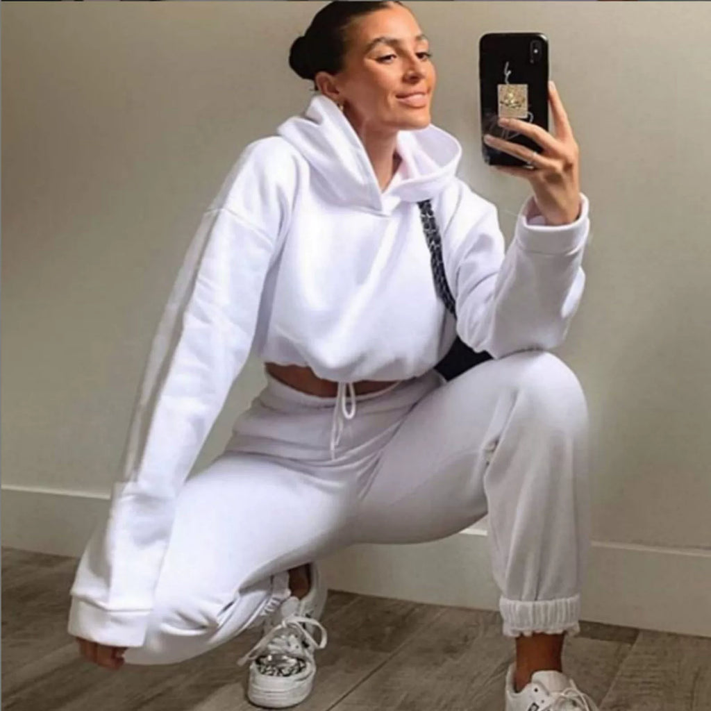 Women's Hooded Top & Pants Two-Piece Set