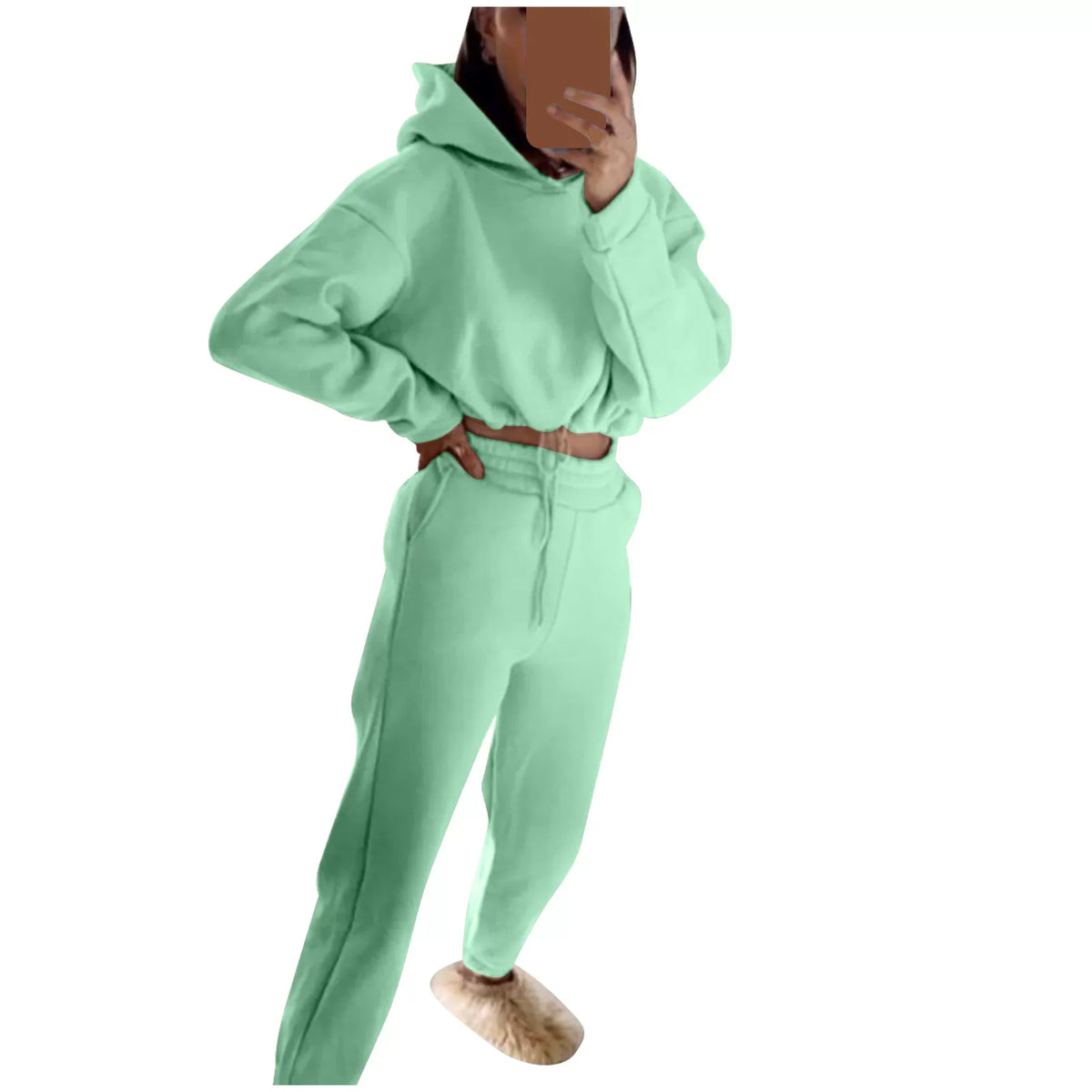 Women's Hooded Top & Pants Two-Piece Set