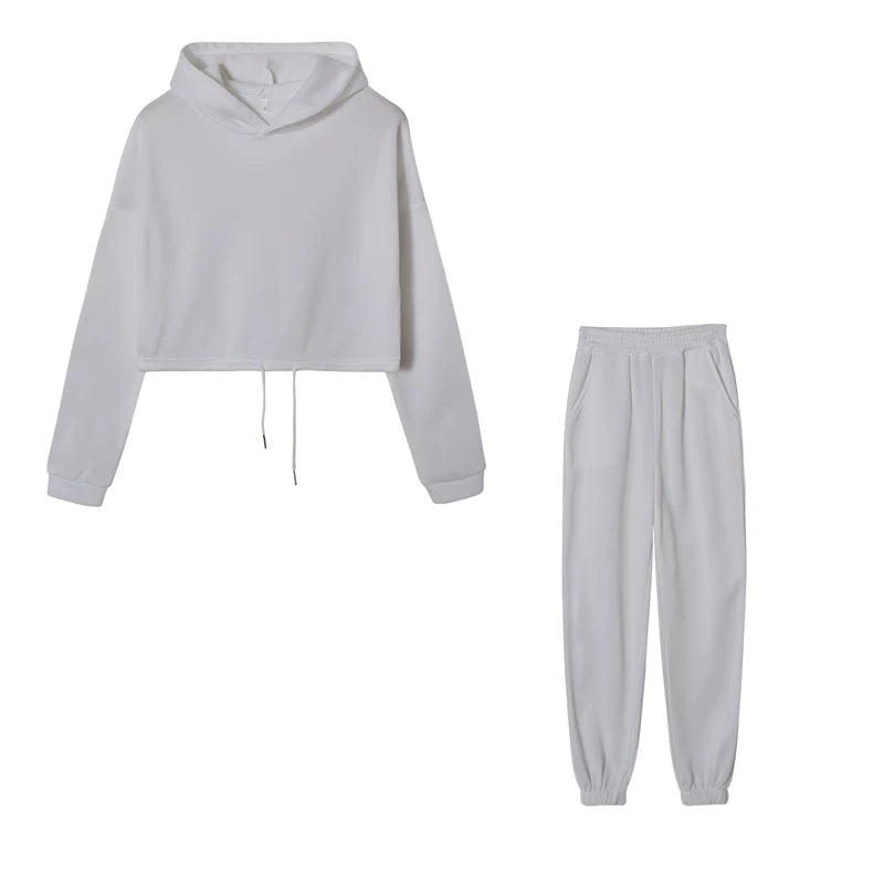 Women's Hooded Top & Pants Two-Piece Set