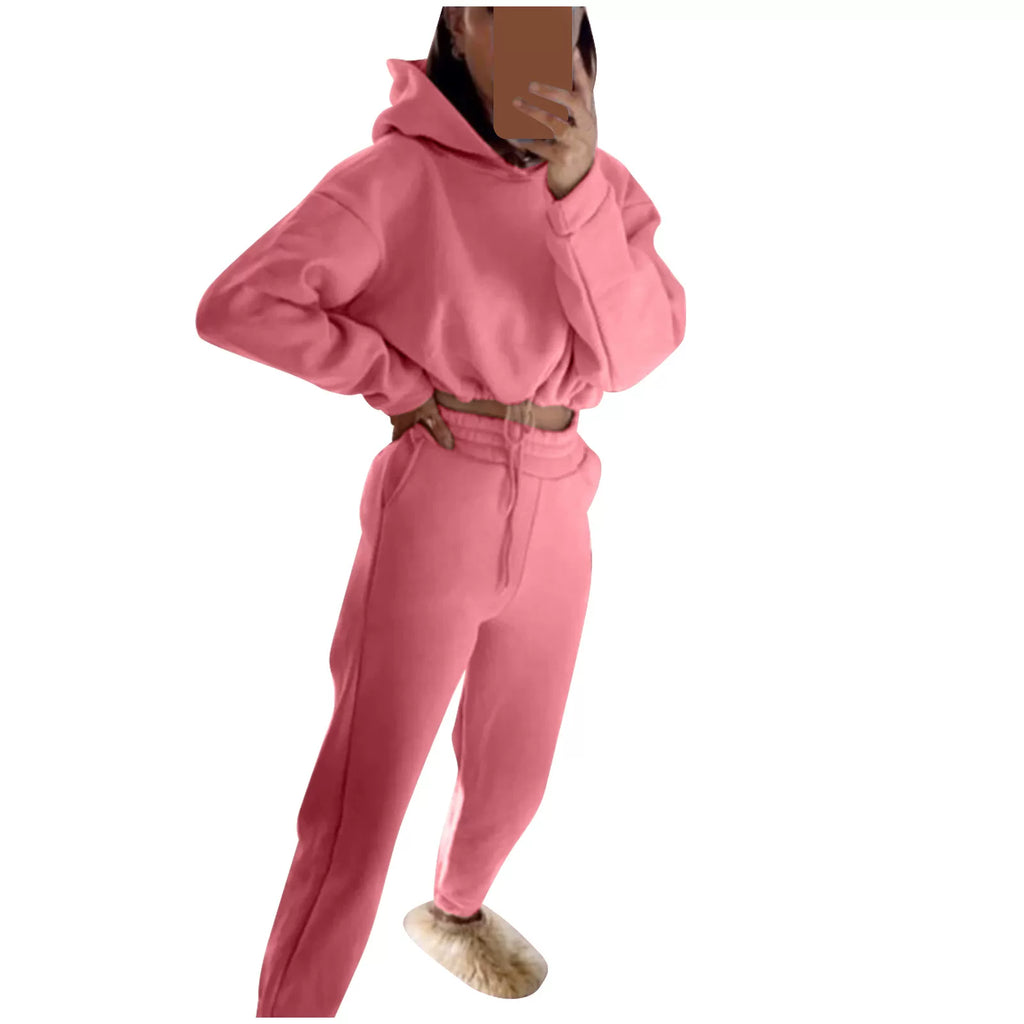 Women's Hooded Top & Pants Two-Piece Set