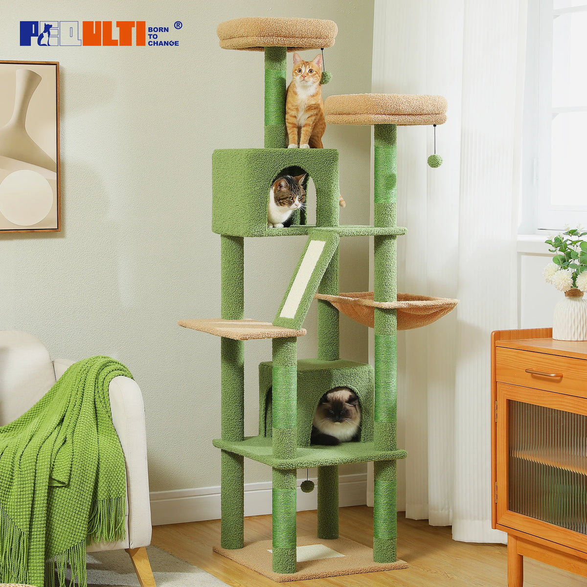 Multi-Level Cat Tree with Scratching Posts, Cozy Condo, Hammock, Large Cat Tower for Indoor Cats, Cat Scratching Board, Cat Toys Whispering Desires Shoppe
