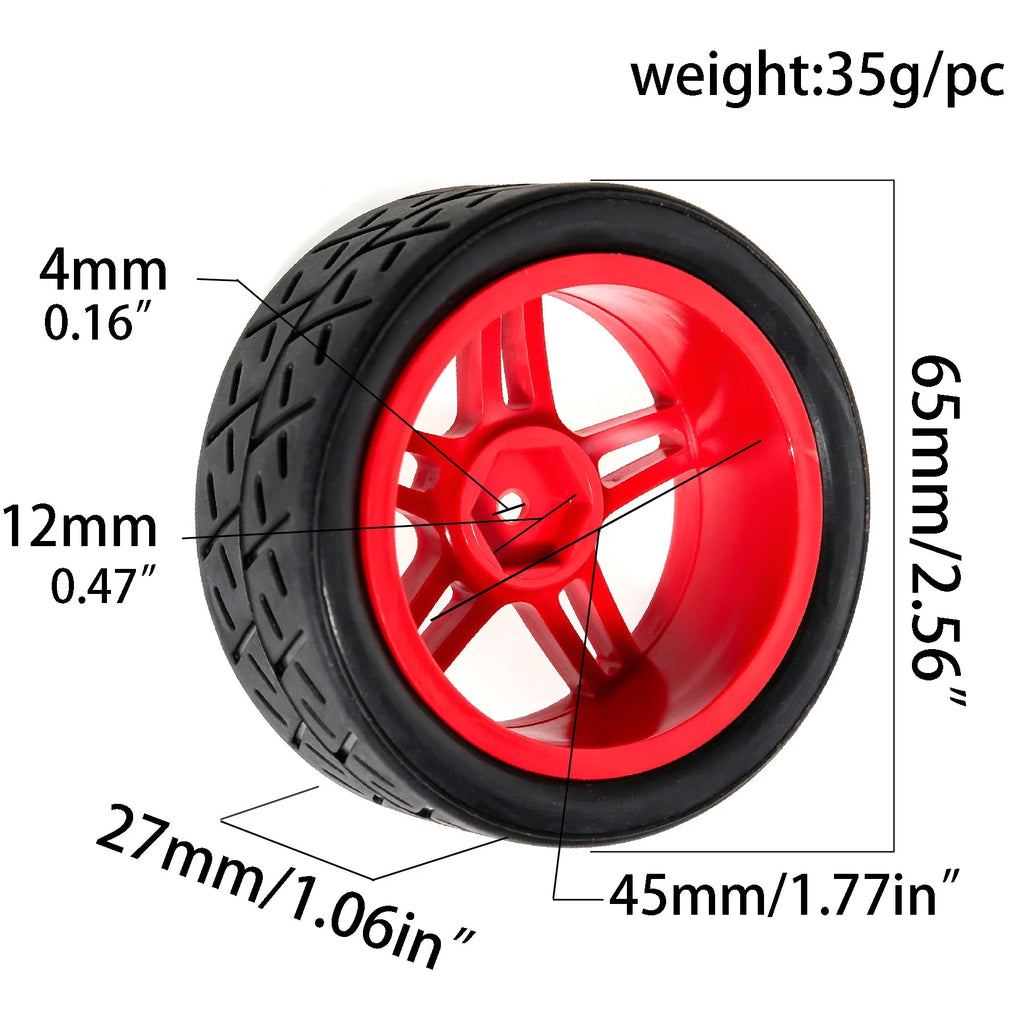 1:10 RC Car Tires & Wheels – Set of 4, 12 mm Hex