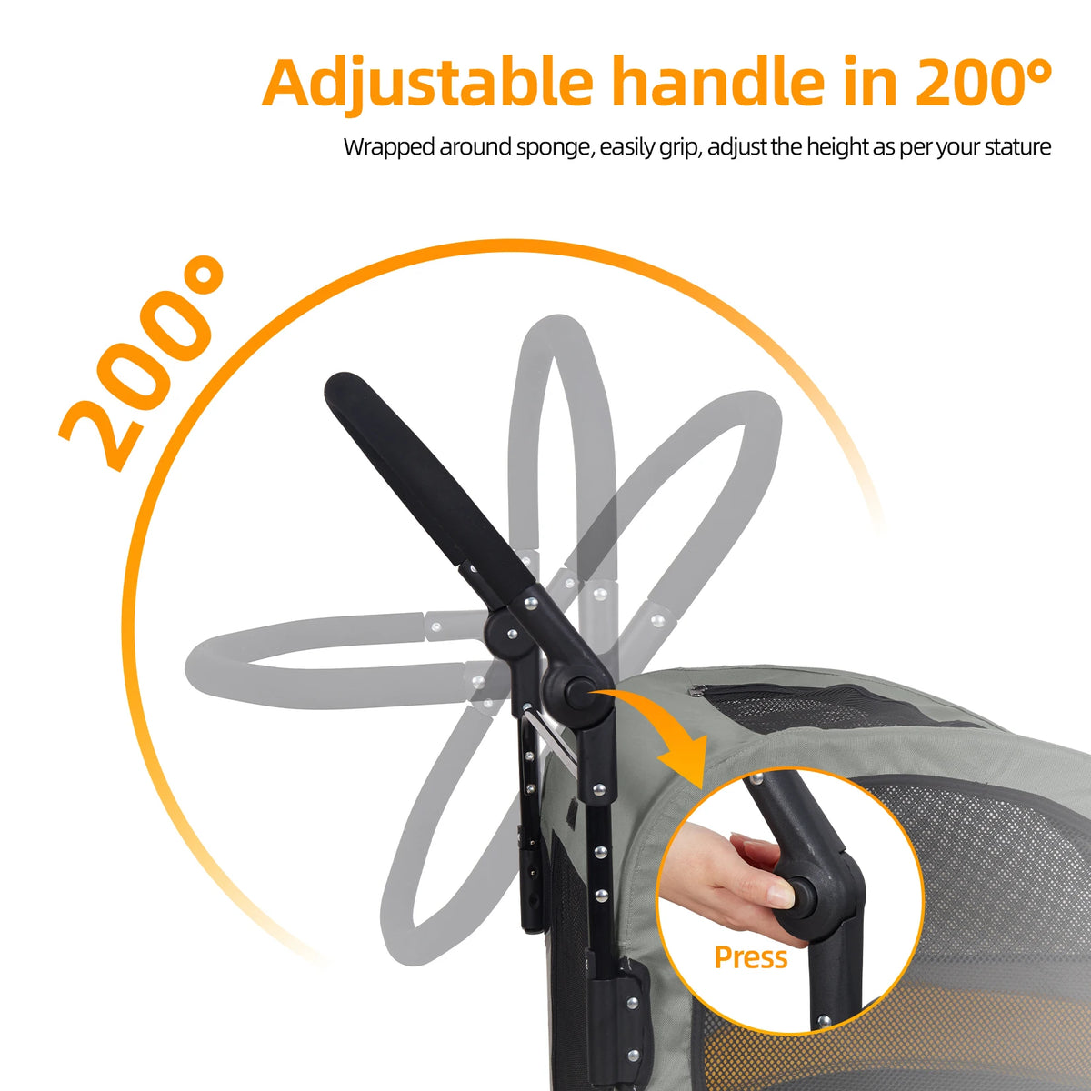 Foldable Four-Wheel Pet Stroller