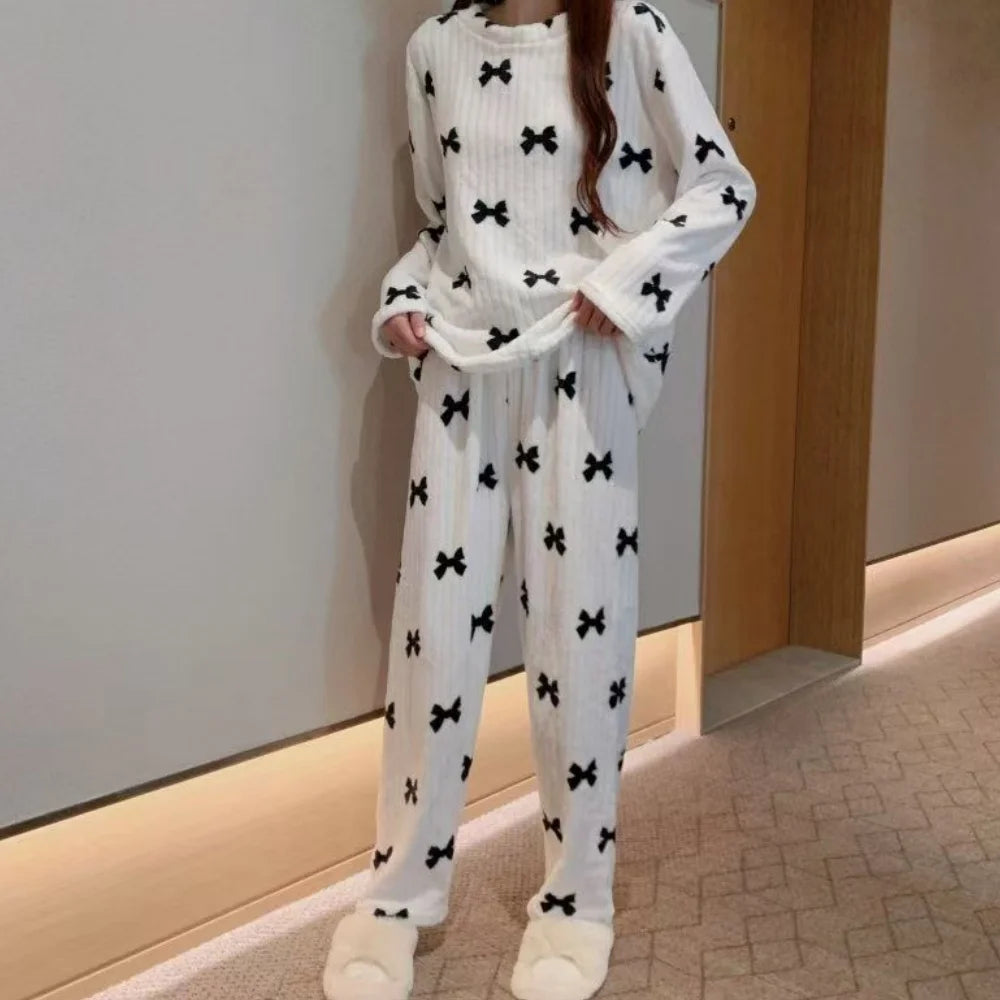 Women's Cotton-Blend Long-Sleeve Pajama Set