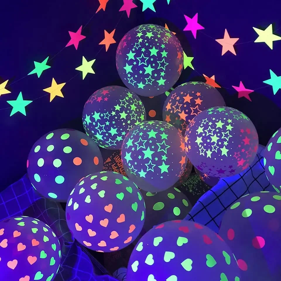12-Inch Fluorescent Dot Latex Party Balloons