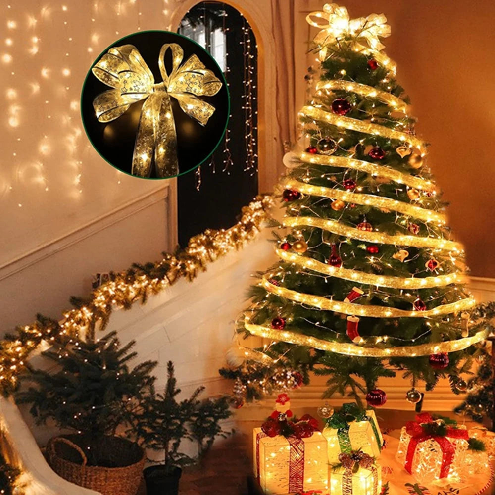 Christmas Ribbon Fairy Lights, 3 m or 5 m