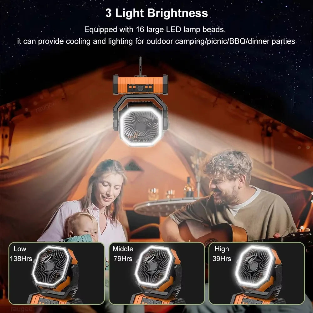 Rechargeable Clip-On Portable Fan with LED Light