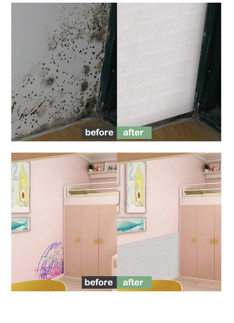 3D Brick-Style Self-Adhesive Wallpaper Roll