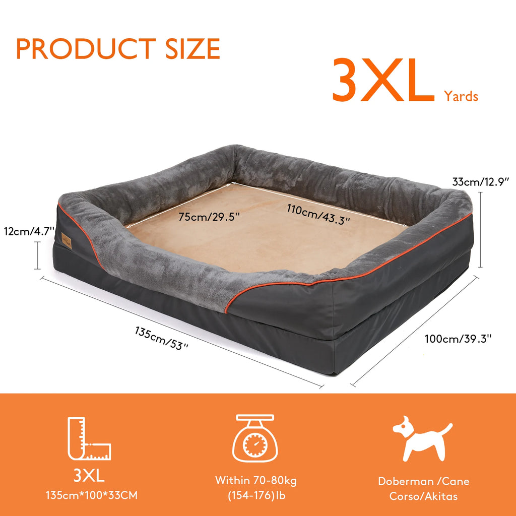 BINGOPAW Foam Dog Bed with Removable Cover