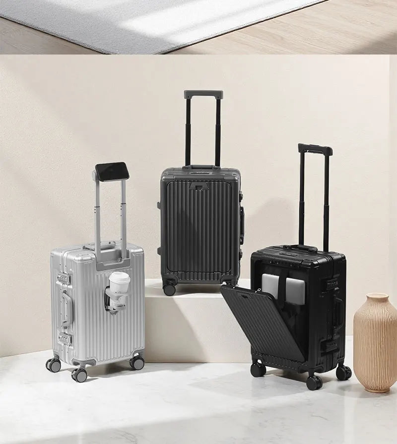 BunyFly Aluminum Frame Boarding Laptop Trolley Case 20 Inch Front Opening  Suitcase Cabin Luggage Bag Whispering Desires Shoppe
