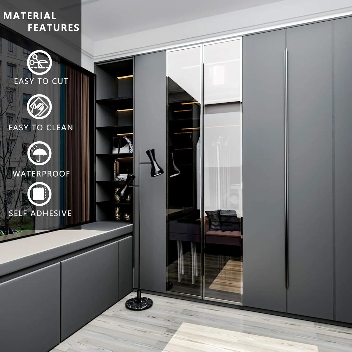 Matte Solid-Color Self-Adhesive Vinyl Wallpaper