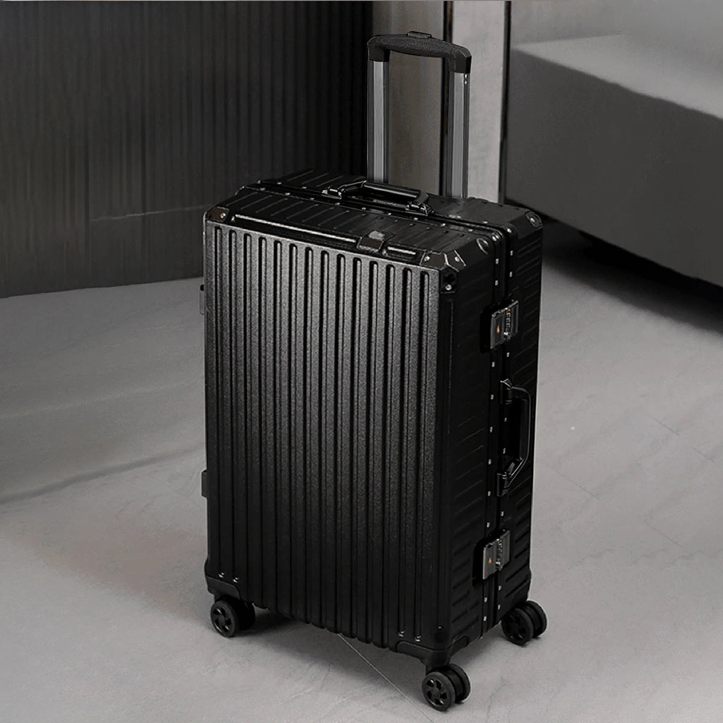 Trolley Luggage 20 24 26 28" Aluminum Frame Rolling Luggage Case USB Travel Suitcase on Wheels Combination Lock Carry on Luggage Whispering Desires Shoppe