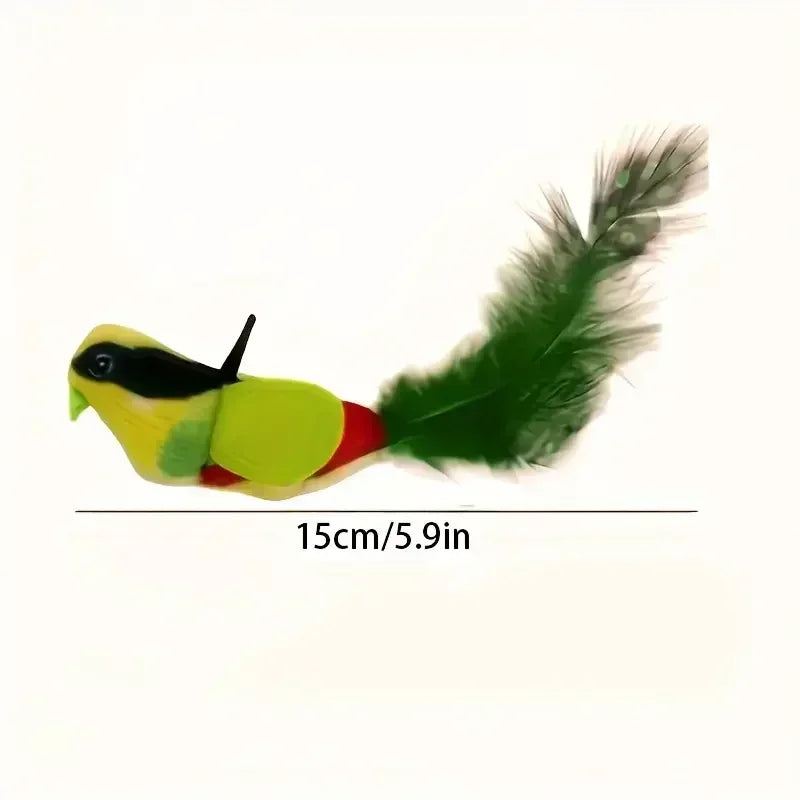 Wall-Mounted Sound-Activated Plush Bird Cat Toy