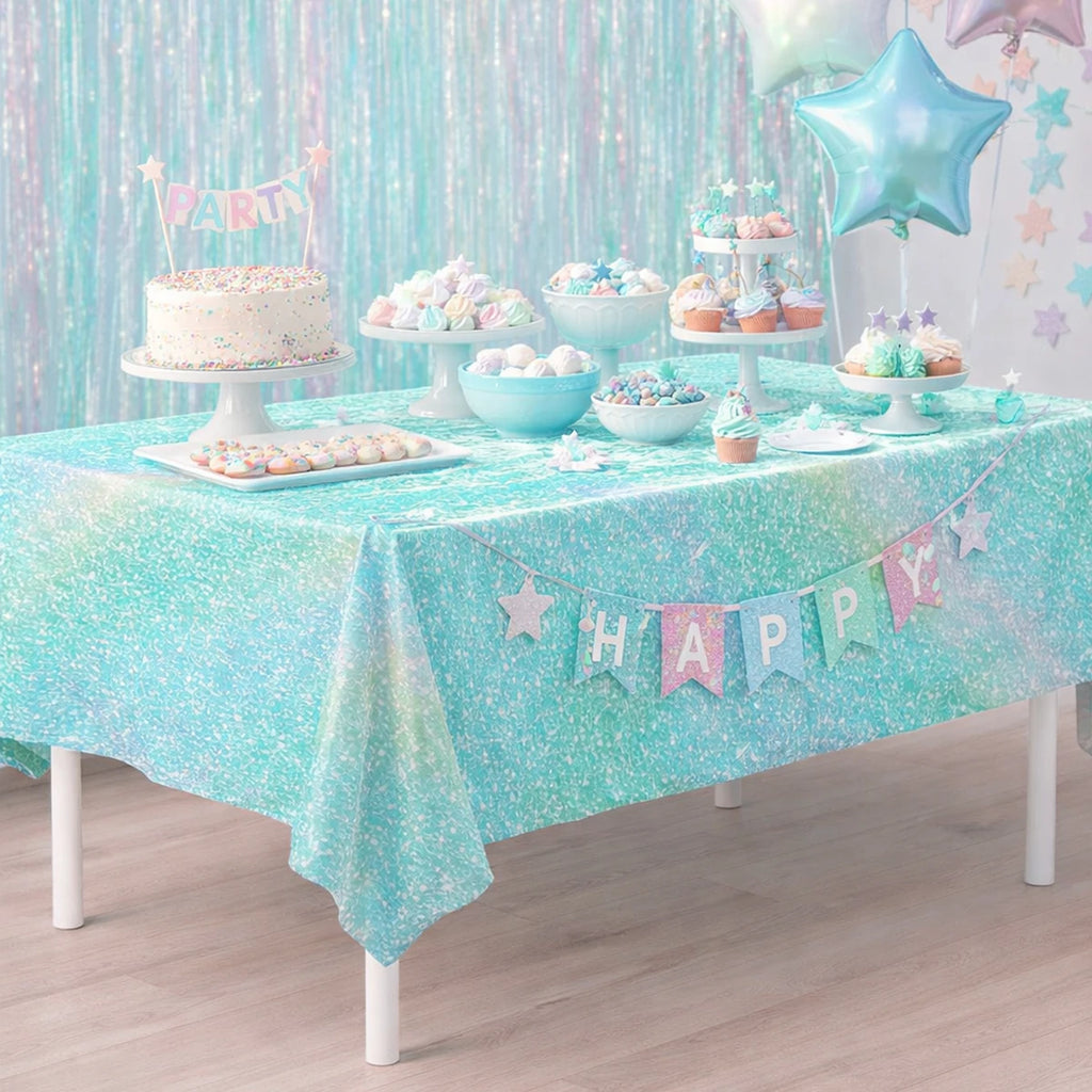 Metallic-Look Rectangular Party Tablecloth