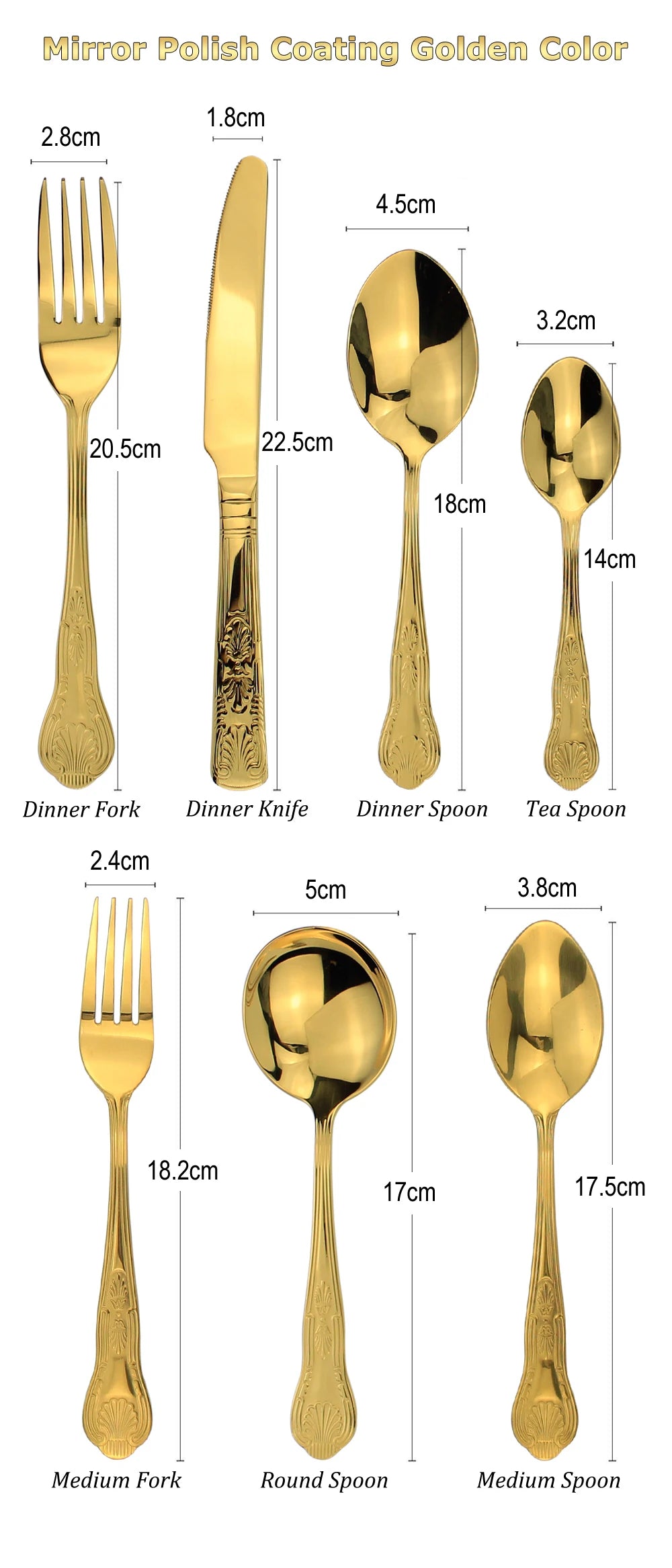 LUCF Vintage-Style Stainless Steel Flatware