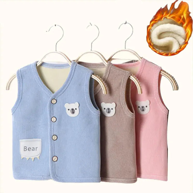 Kids Clothes Waistcoat Children's Vest  Boy Girl Thicken Velvet lining Keep Warm Jackets Vest Children's Clothing  Autumn Winter Whispering Desires Shoppe