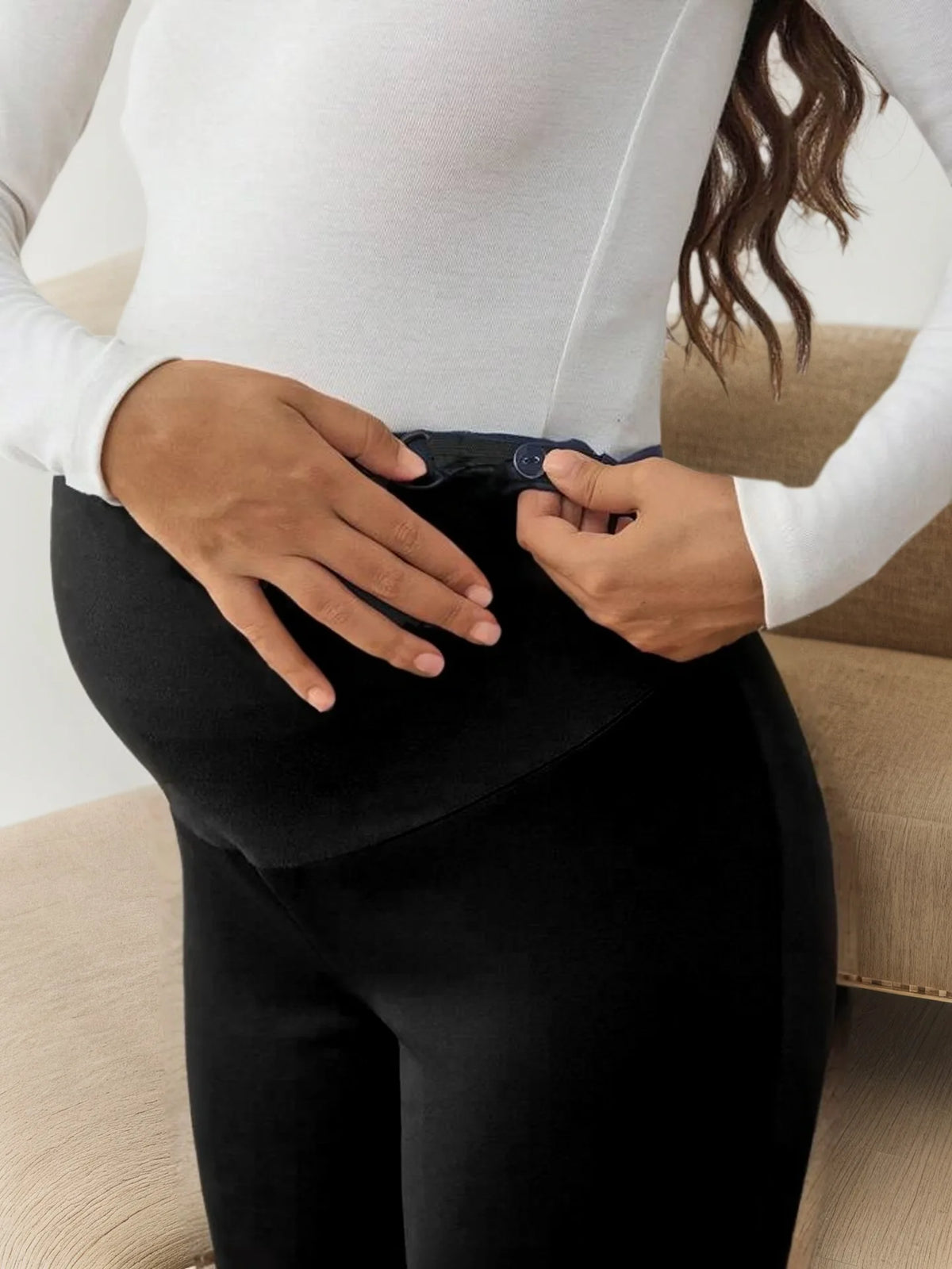 Spring Autumn Maternity Pants High-waist Belly Support Straight Pants Loose Wide-leg Casual Trousers For Pregnant Women Outwear Whispering Desires Shoppe