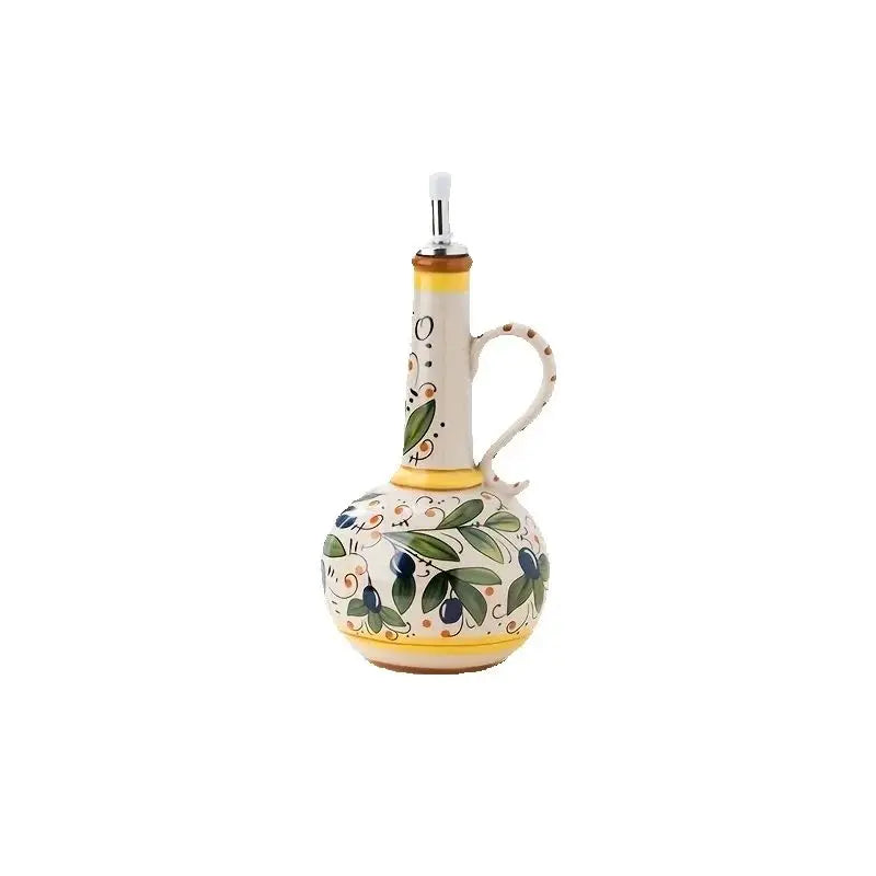 Decorative Ceramic Oil and Vinegar Dispenser