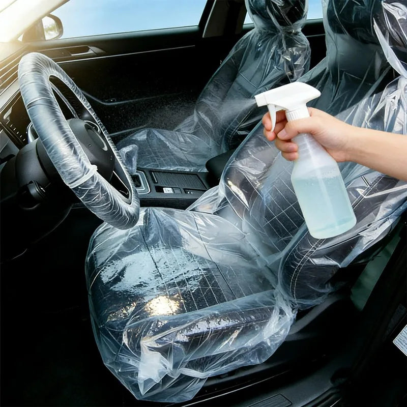 Disposable Plastic Car Interior Covers – 5-Piece Set