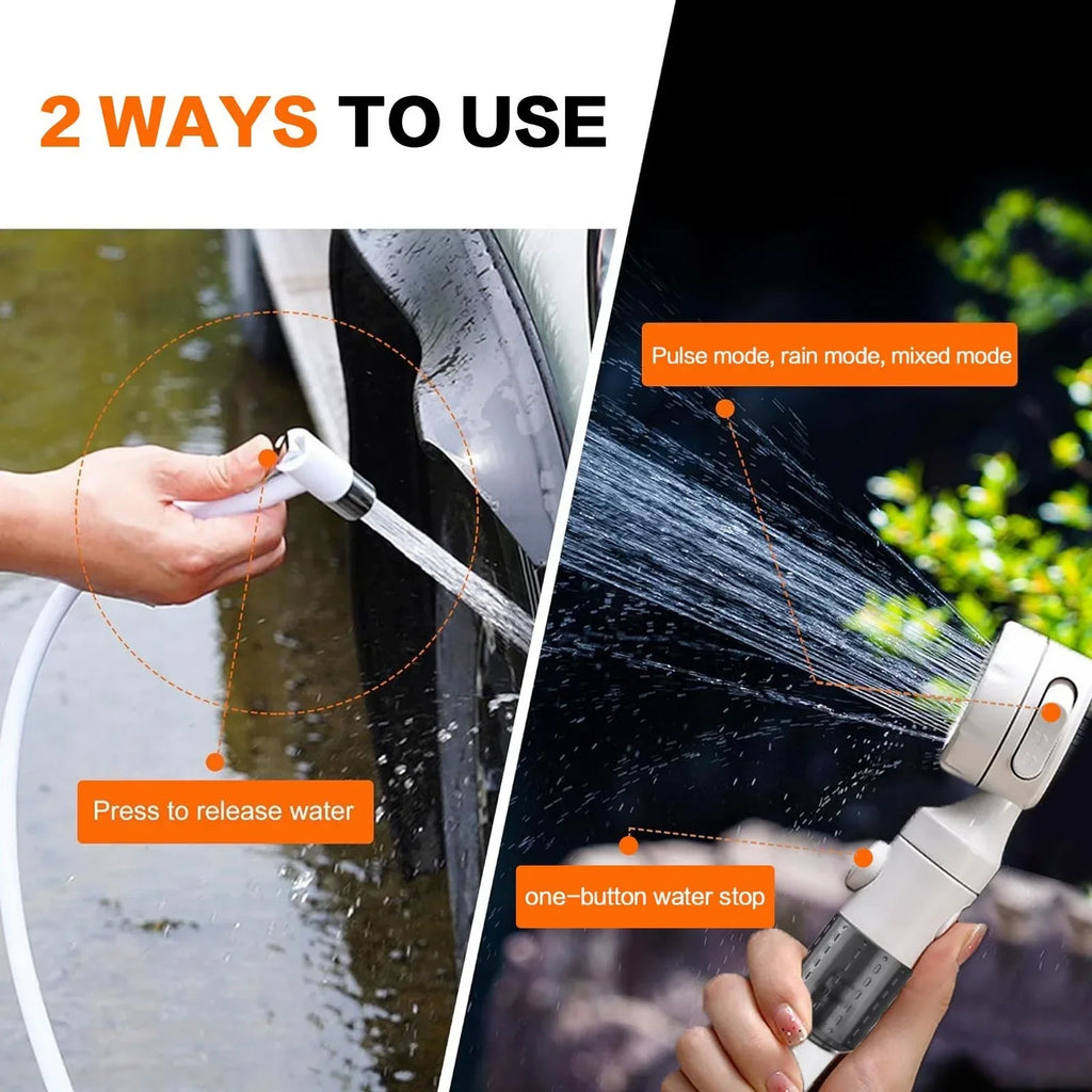 Outdoor Shower Portable Handheld Rechargeable Gentle Pet Bath Sprayer for Dogs and Cats Versatile Water Pump for Car Wash Garden Watering and Flower Care Cordless Low Energy Bath Grooming Equipment Kit Whispering Desires Shoppe