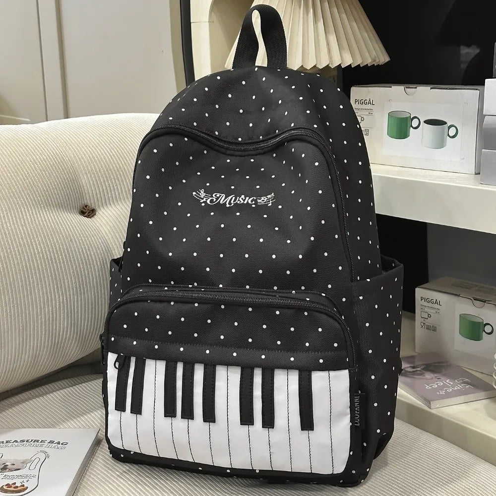 Piano-Key Print Lightweight Backpack