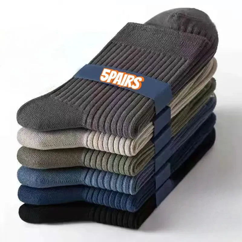 Men's Mid-Calf Casual Socks – 5 Pairs
