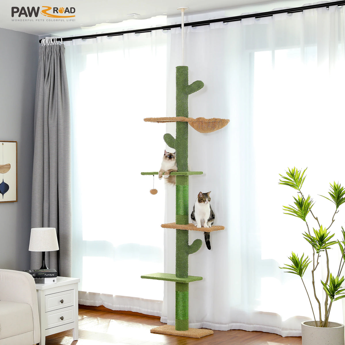 Five-Tier Cactus Floor-to-Ceiling Cat Tree