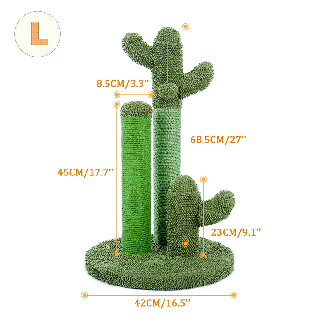 Cactus Cat Scratching Post with Three Poles