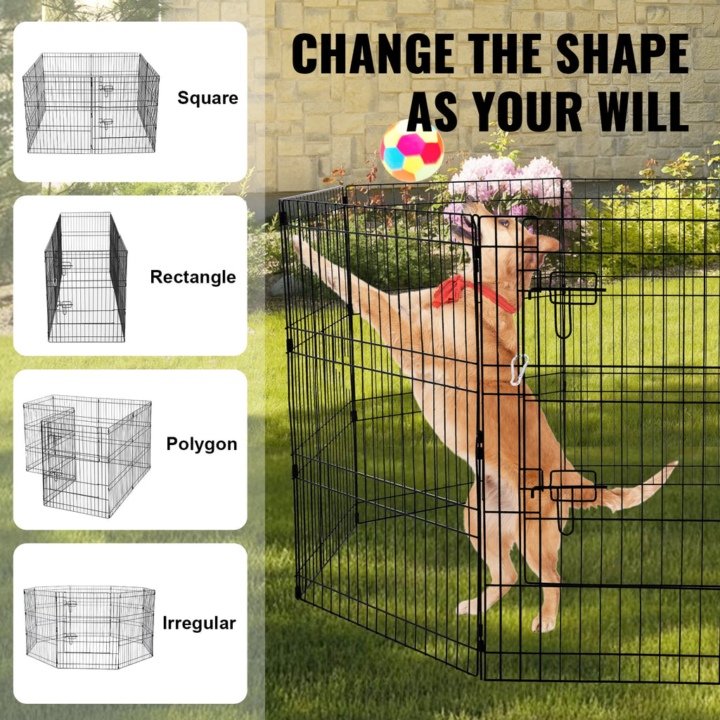 VEVOR Eight-Panel Dog Playpen with Fabric Cover