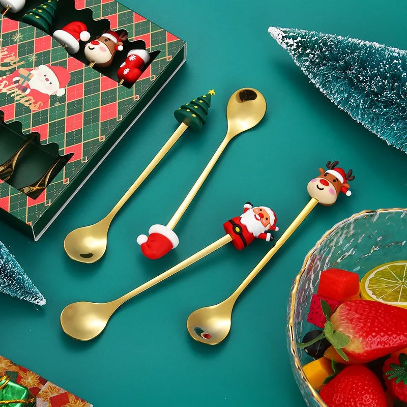 Christmas Dessert Spoon & Fork Gift Sets