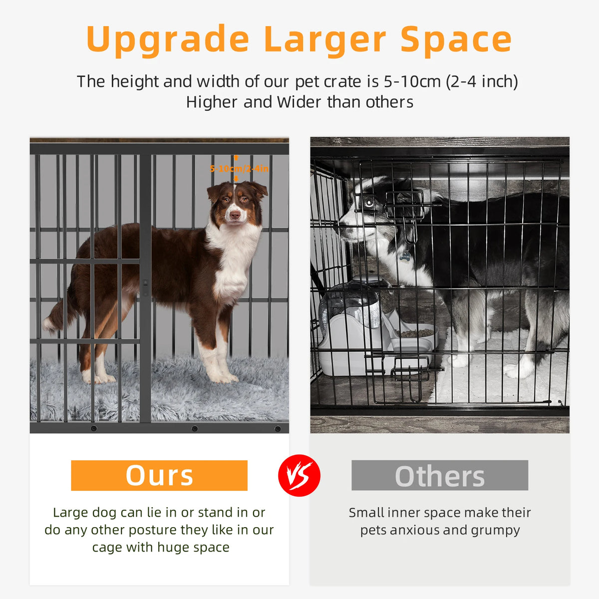 Wooden Dog Crate Furniture with Metal Frame