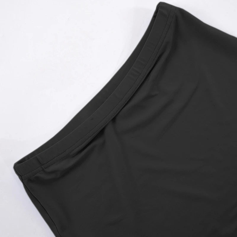 Long-Sleeve Crop Top & Mid-Calf Skirt Set