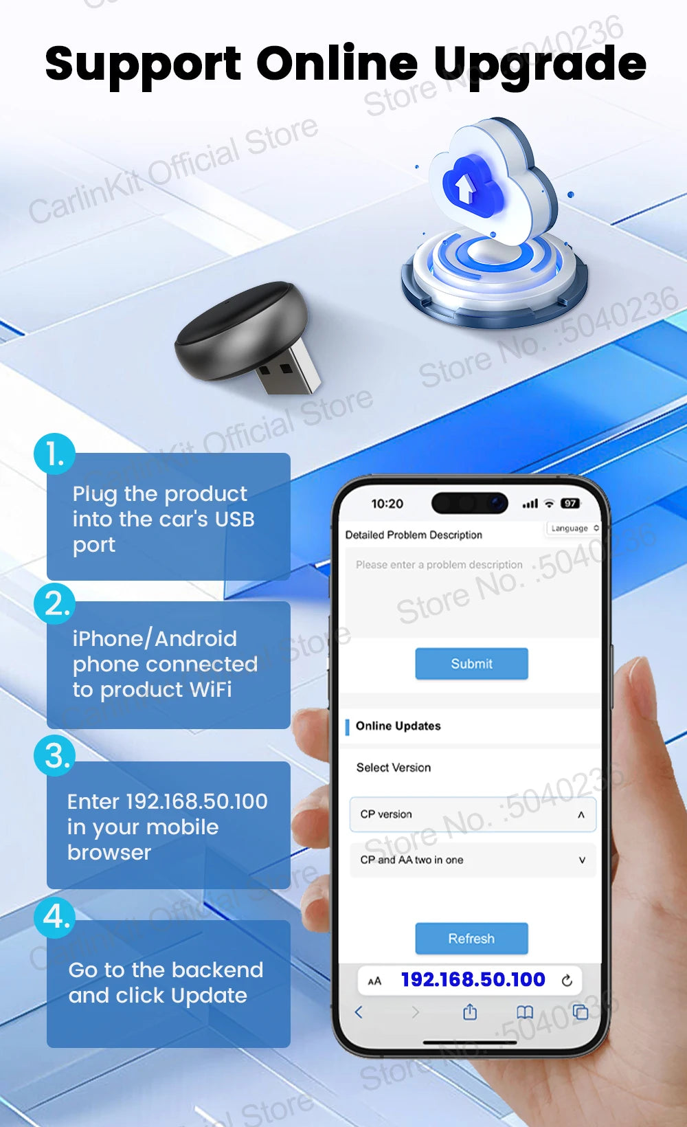 CarlinKit Mini Ultra 3 Wireless CarPlay & Android Auto Adapter