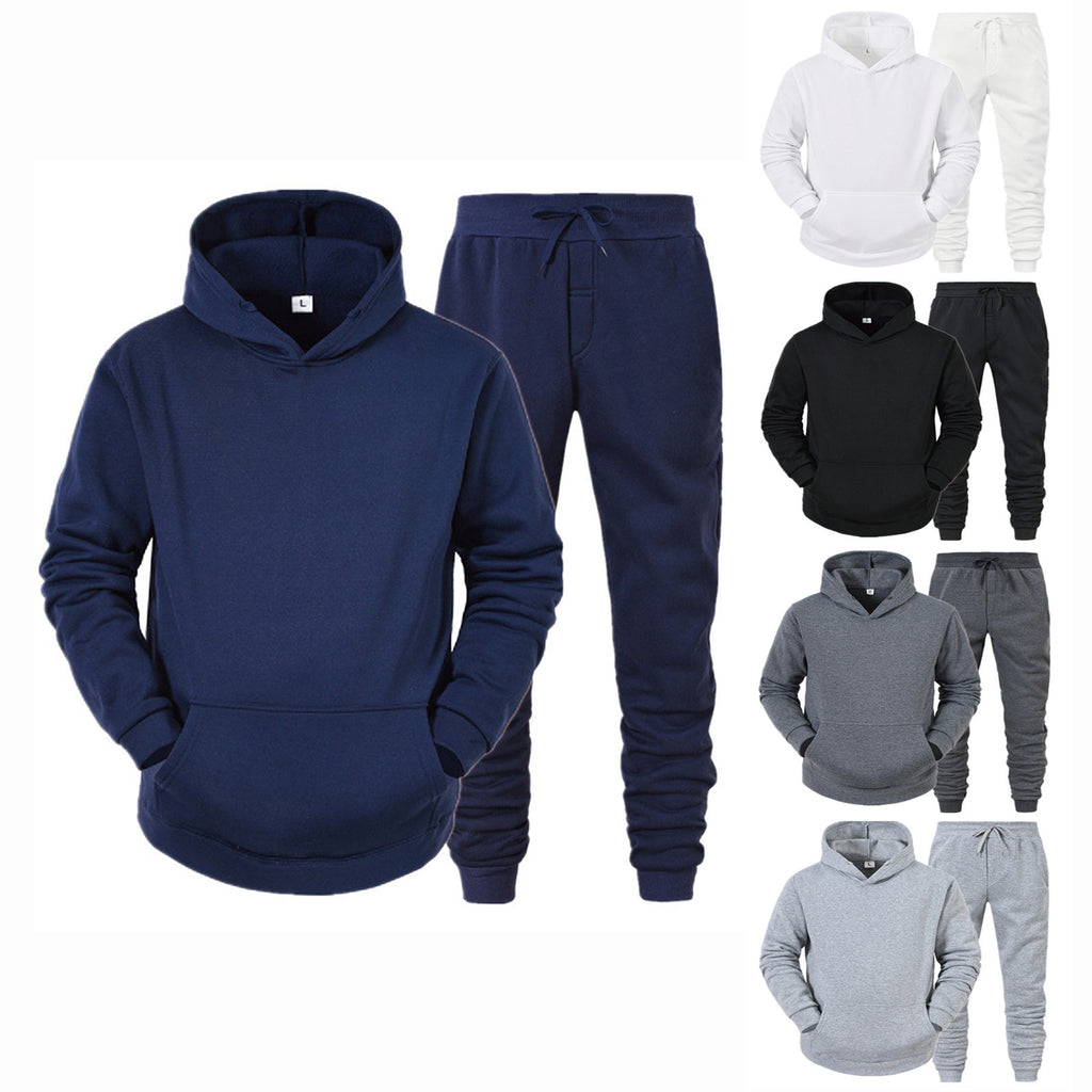 Men's Solid-Color Sweatshirt & Jogger Set