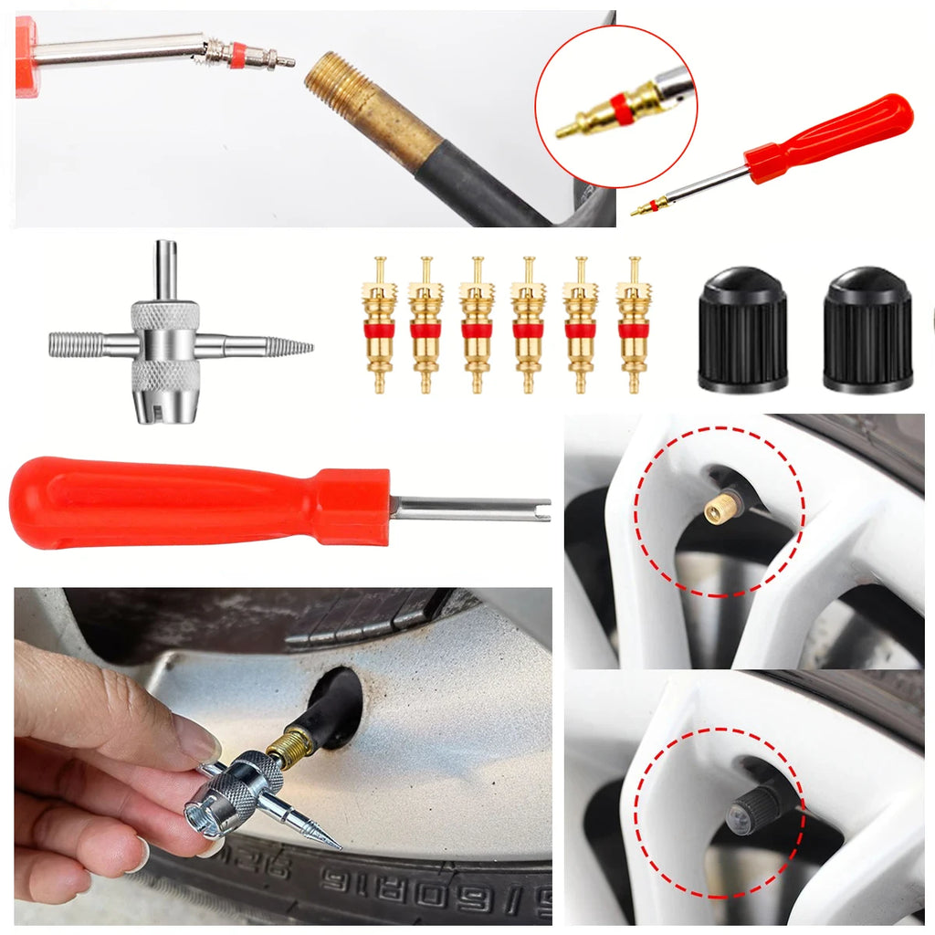 Tire Valve Core Removal & Installation Tool Set