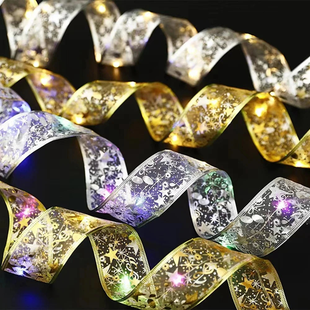 Christmas Ribbon Fairy Lights, 3 m or 5 m