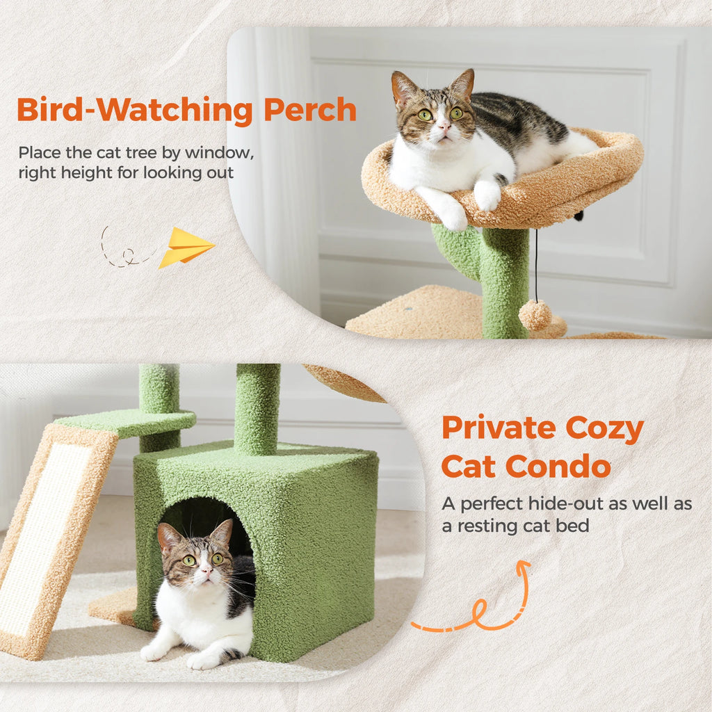 Compact Cat Tree with Removable Perch & Hammock