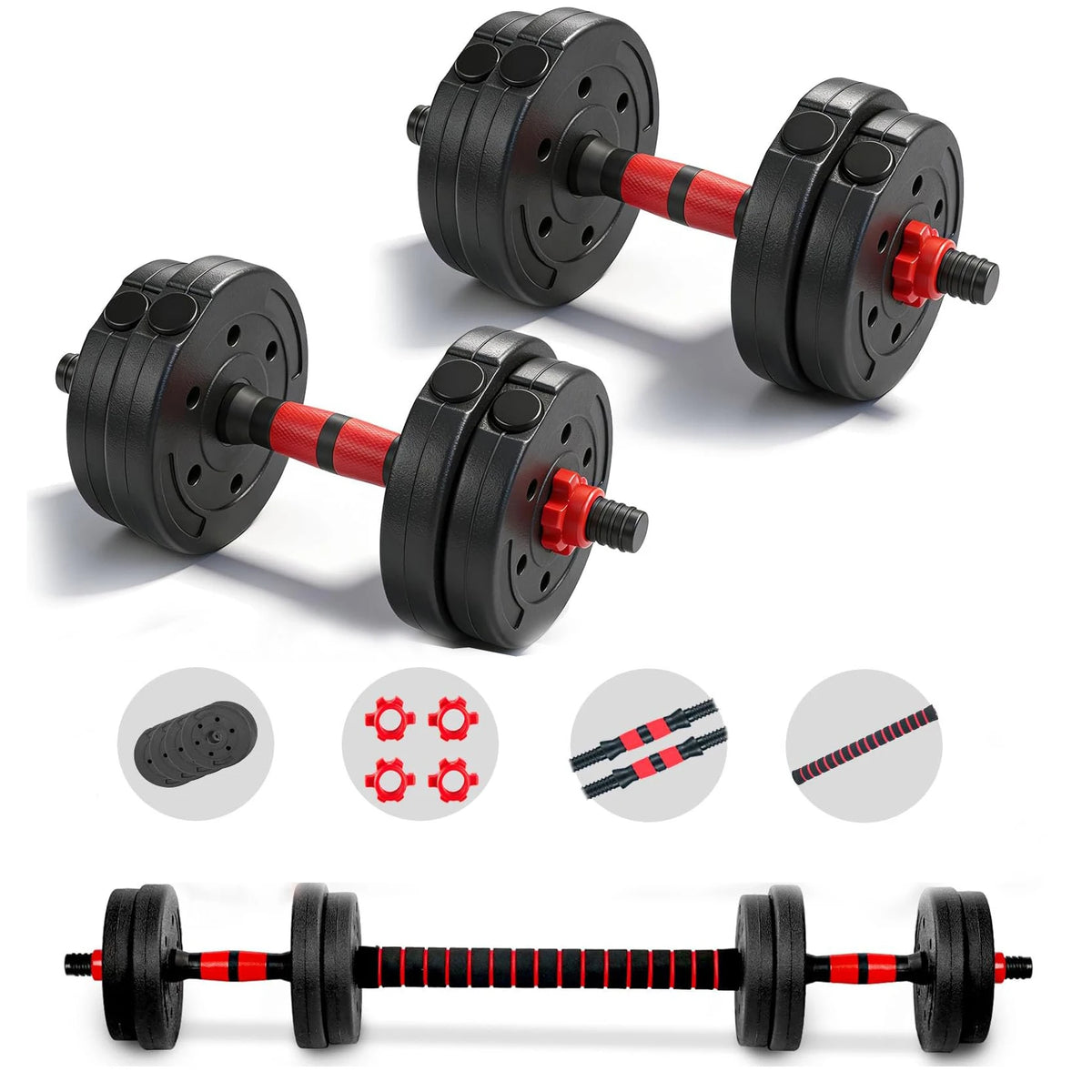 22 lb Convertible Dumbbell & Barbell Set