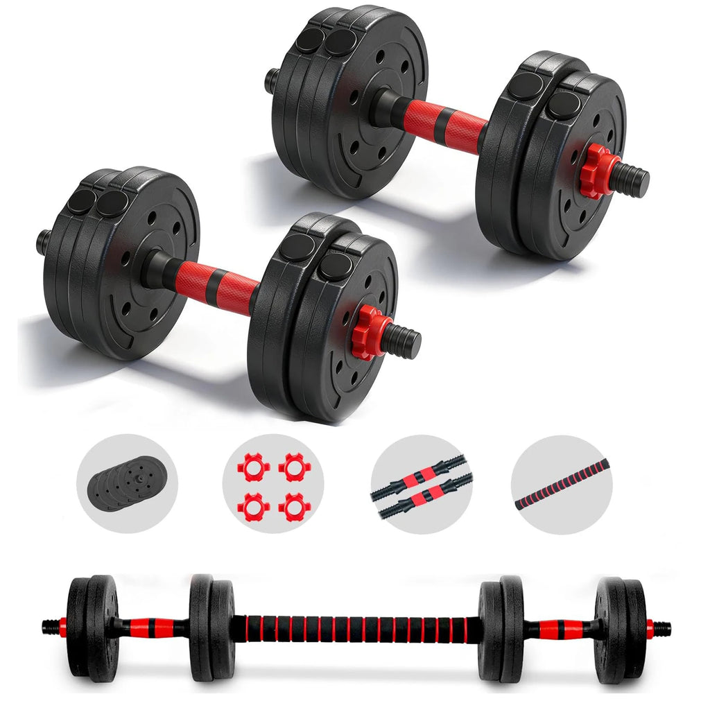 22 lb Convertible Dumbbell & Barbell Set