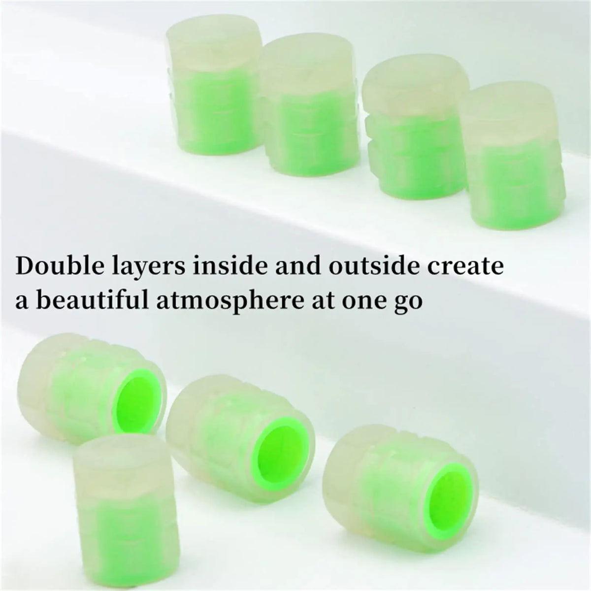 Glow-in-the-Dark ABS Tire Valve Caps – Set of 4