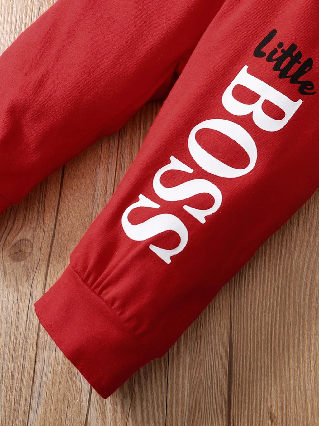 Baby Letter-Print Hooded Top and Pants Set