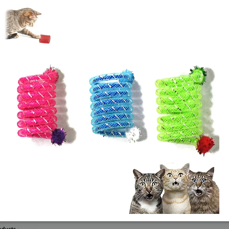 Plastic Mesh Spring Cat Toy