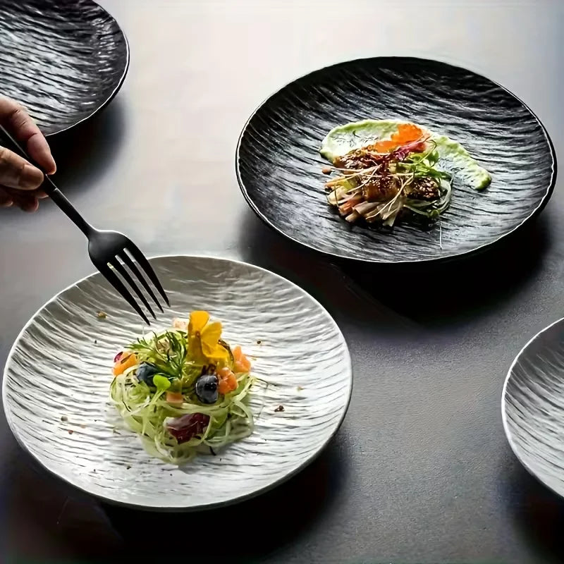 Rock-Textured Plastic Plates — 10 Pieces