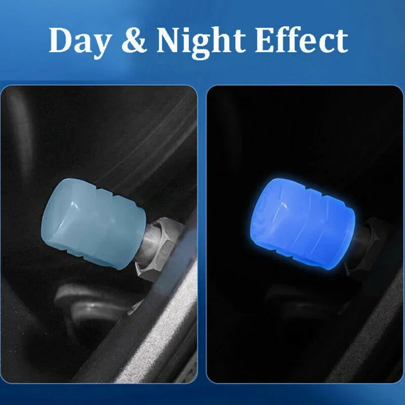 Glow-in-the-Dark Tire Valve Caps – Set of 4