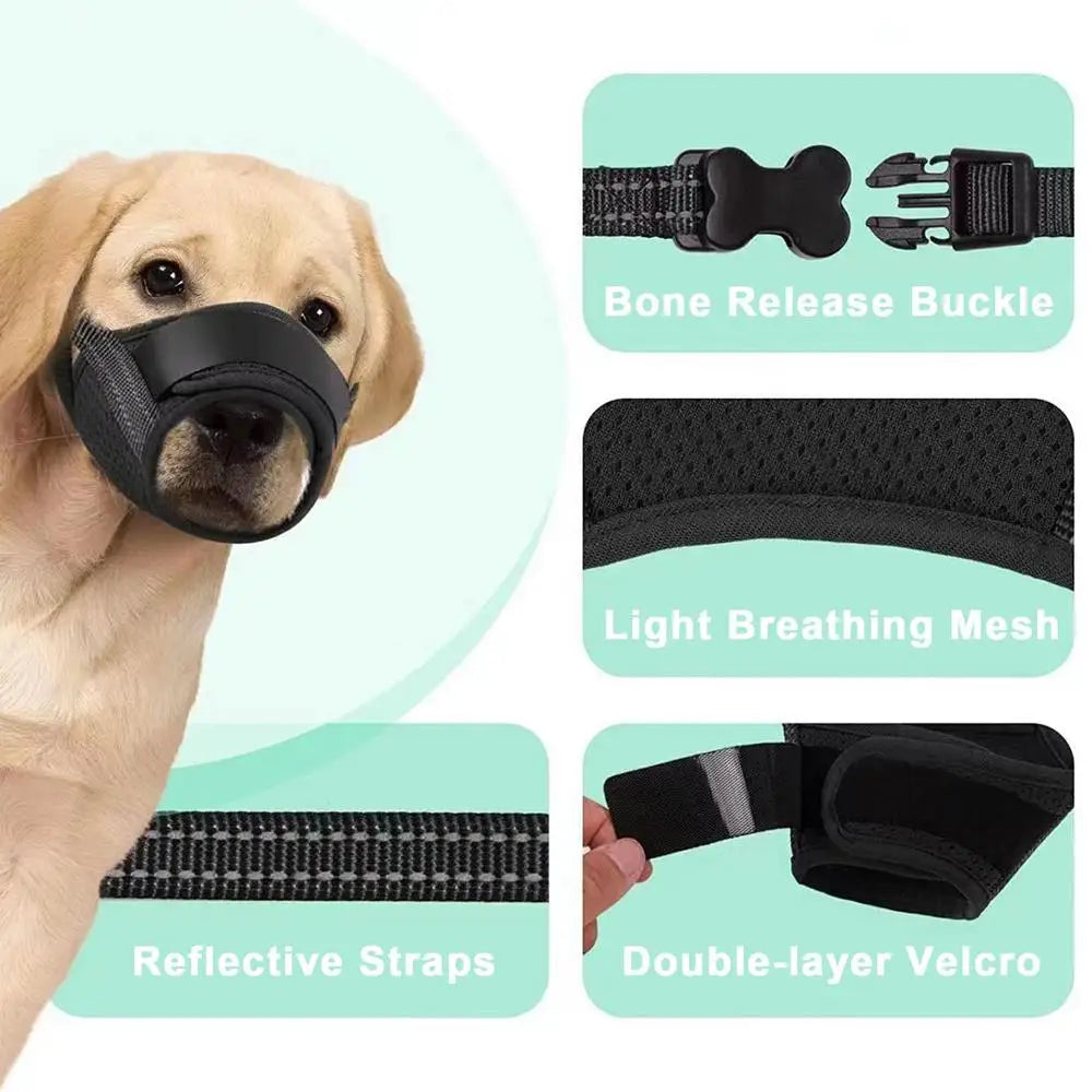 Large Dog Muzzle Adjustable Straps Breathable Soft Muzzle For Dog Biting Prevention Anti-Chaos Large Pet Anti-barking Muzzle Whispering Desires Shoppe