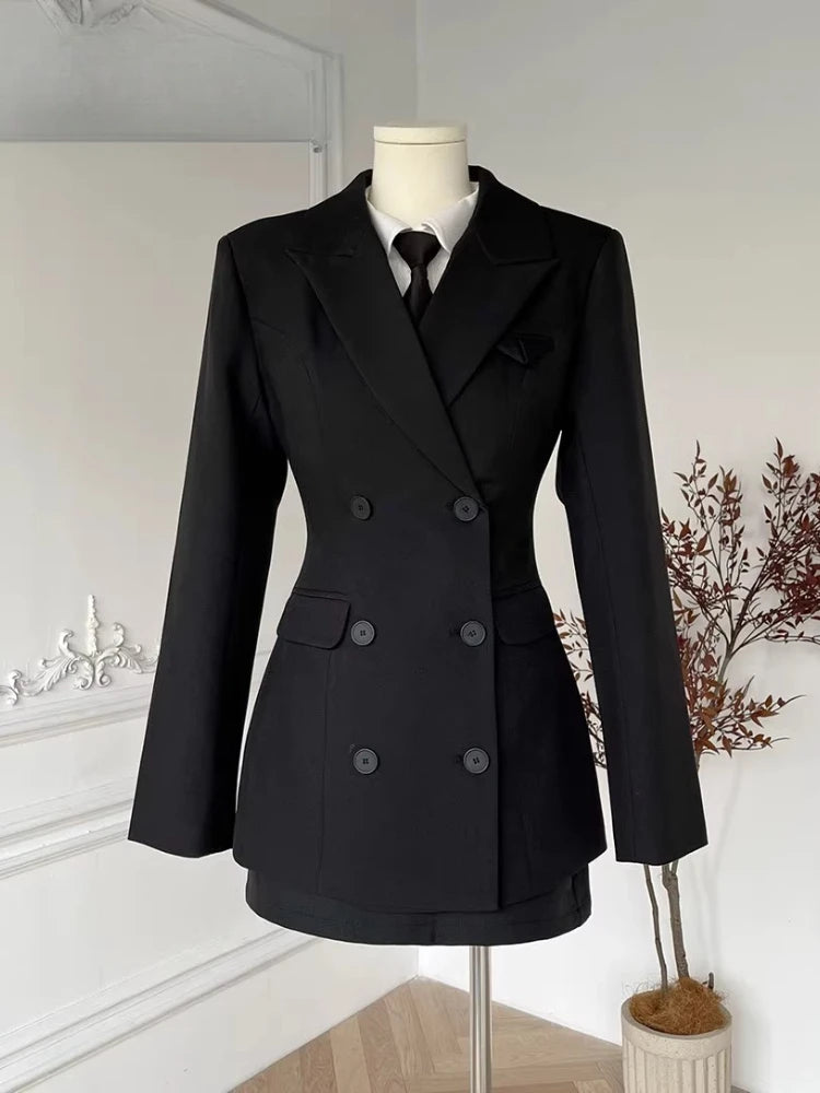 Three-Piece Blazer, Blouse & Mini Skirt Set