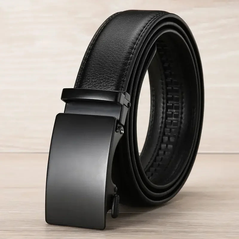 Men's 3.5 cm PU Business Belt with Automatic Buckle