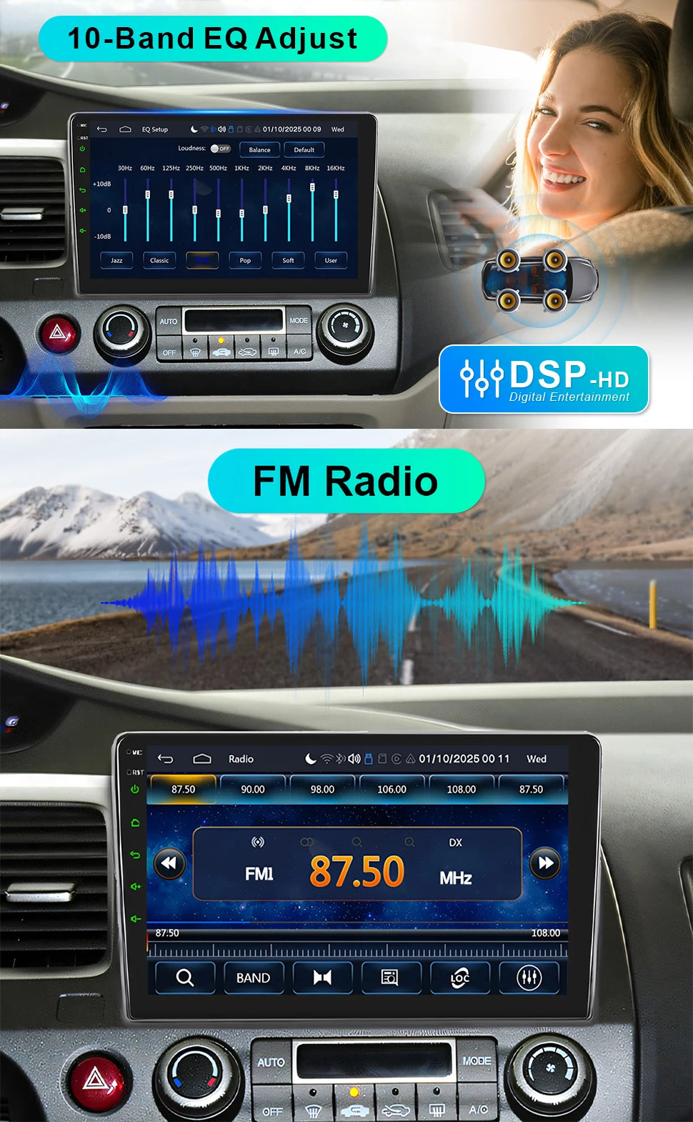 IYING MZY-01-A Stereo for Honda Civic 2006–2011
