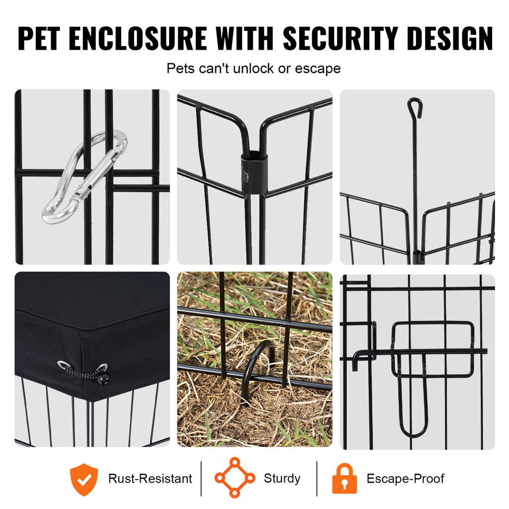 VEVOR Eight-Panel Dog Playpen with Fabric Cover