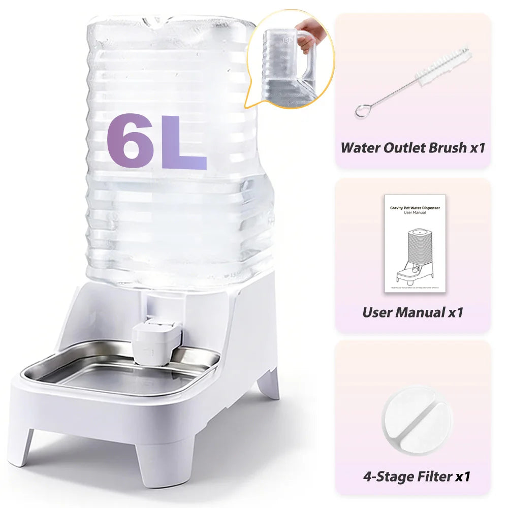 NITYERS 6L Gravity Pet Water Dispenser